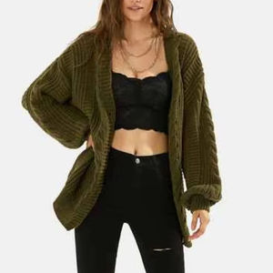 Pull à col rond tricoté à manches longues pour femmes respirant gaufré texturé conception côtelée grande taille vêtements d'hiver décontractés - Product Image 1