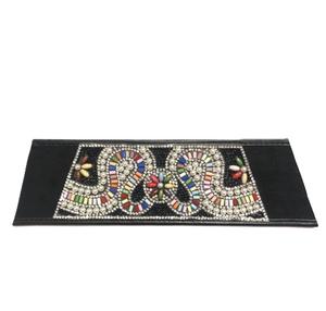 Bohemian ethnic style rhinestone-embellished shoes upper semi-finished one-<b>strap</b> <b>sandals</b> with rhinestone beads - Product Image 5