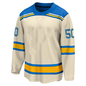 Camiseta de hockey sobre hielo de poliéster con logotipo de sublimación personalizado de alta calidad para hombre, uniforme de hockey sobre hielo Unisex, nuevo diseño, ropa deportiva de Color - Product Image 1