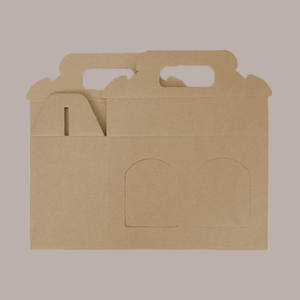 Cajas rígidas de PET marrón, 10 Uds., 190x60H120mm, materiales reciclados para aperitivos y envasado de alimentos para 3 tarros de salsas de crema - Product Image 4