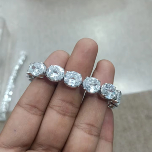 Joyería fina de cristal y Plata de Calidad AA, joyería fina, pulseras y brazaletes de cristal, pulsera de 8 pulgadas para mujer - Product Image 1