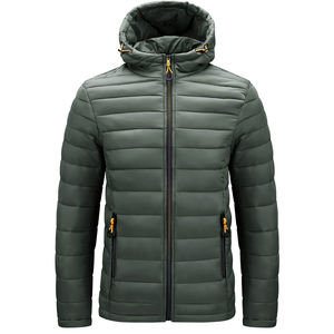 OEM personalizado de invierno de lana chaqueta acolchada con cremallera para los hombres al por mayor abrigos con capucha con diseño de burbujas - Product Image 6