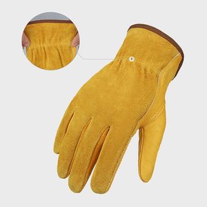 Guantes de trabajo de seguridad doble para construcción industrial de cuero de vaca con diseño personalizado - Product Image 3