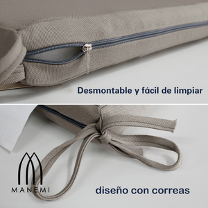 Cuscino per Sedia da Esterno Idrorepellente 45x45x5 cm con Cinghie di Fissaggio, Facile da Pulire e Fodera Rimovibile con Cerniera - Product Image 5