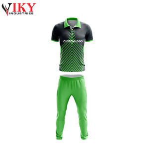 <b>Cricket</b> Uniform Green Color Good Quality Breathable Newest Design <b>Adult</b> Wear Sublimation <b>Cricket</b> Uniform by VIKY INDUSTRIES - Product Image 2