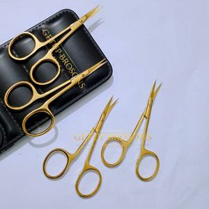 Tijeras Profesionales para Bebés de Acero Inoxidable con Cuchilla Curva de Plasma Dorado, Instrumentos de Belleza con Logotipo Personalizado - Product Image 3