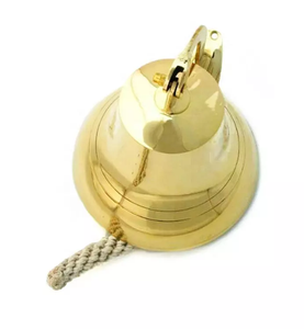 Campana de latón marítima Náutica de 6 pulgadas, campana de pared de barco brillante, barco marino, colgante de pared personalizado, decoración para interiores y exteriores, coleccionable - Product Image 1