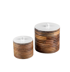 Boîte à épices en bois d'acacia de conception récente faite à la main, boîte à thé, rangement en bois, prix économique, bocaux de cuisine - Product Image 1