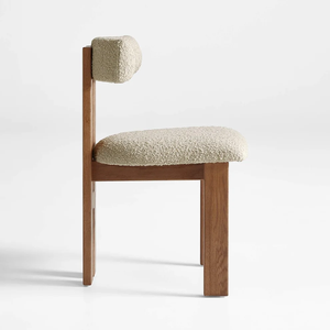 Chaise de salle à manger moderne de luxe en frêne avec revêtement en tissu de style scandinave pour l'école, la salle de sport ou l'appartement - Product Image 2