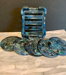 Posavasos de Resina de Lujo, 4x4 Pulgadas, Cuadrados, Premium, Hechos a Mano, Colores y Logotipo Personalizables, Accesorios para Bebidas, Tradebyd - Product Image 1