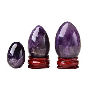 Huevo de Cristal de Amatista Hecho a Mano, Hermoso Huevo de Ágata Muntaha, Piedra Semipreciosa para Decoración del Hogar, Gema Curativa - Product Image 1