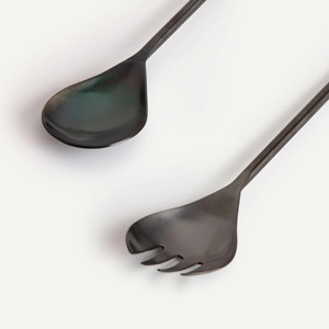 Cucharas para mezclar ensaladas Servidor de ensaladas de acero inoxidable Durable y elegante para restaurantes Catering y hogar Diseño de cubiertos resistentes - Product Image 3