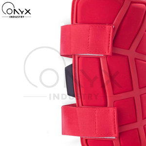 Espinilleras de Béisbol Rojas Sólidas para Receptor, Protección Profesional, Correas Ajustables, Material de Neopreno, Alta Absorción de Impactos, Flexible - Product Image 5