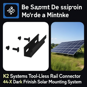 Connecteur de rail sans outil K2 Systems 44-X, finition foncée, système de montage solaire - Product Image 3