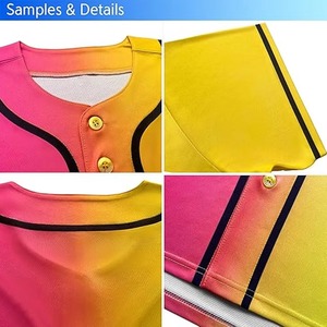Custom Baseball Jersey Solid Blank Full Button <b>Down</b> Wholesale Classic Quick Dry Breathable 100% Polyester Sports Wear Uniform - Product Image 6