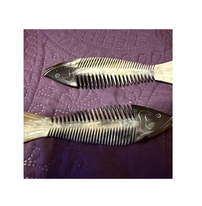 Natural Buffalo Ox Horn Comb fish design Classic <b>for</b> Middle Ages Eco-Friendly and Polished Compact Style - Product Image 1