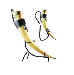 Cuerno Vikingo Natural para Beber con Trabajo Tallado para Cerveza, Vino, Agua, Cuerno Pulido para Decoración del Hogar, Logotipo Personalizado - Product Image 1