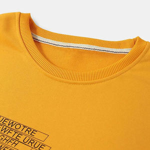 Último diseño sudadera hombres personalizado de alta calidad liso teñido suelto manga larga liso cuello redondo sudadera - Product Image 4