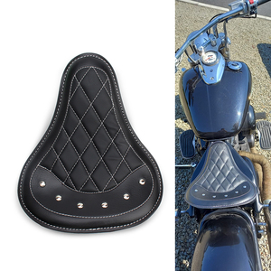 Coussin de siège Solo en cuir noir pour conducteur avant de moto pour Harley Custom Chopper Sportster <span class=keywords><strong>Bobber</strong></span> Honda Yamaha Kawasaki - Product Image 3
