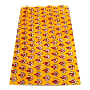 High Strength Sustainable Floral Design Yellow Pure Cotton Quick-Dry Lightweight Eco-Friendly Unique Collection Curtain Shirt - Product Image 4