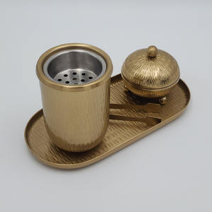 Quemador de Incienso de Metal con Diseño Grabado a Mano, Juego con Tapa de Acero Inoxidable y Bandeja Martillada para Meditación y Aromaterapia en el Hogar - Product Image 4