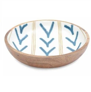 Bol en bois pour servir des pâtes ou des nouilles, finition émaillée, service de restauration domestique, bol en bois pour servir, bol à salade de fruits - Product Image 3