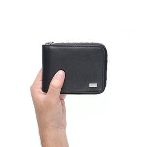 Porte-cartes court multifonctionnel Vente en gros de haute qualité Hommes RFID Blocage Logo personnalisé Bifold Zipper Portefeuilles en cuir véritable - Product Image 3