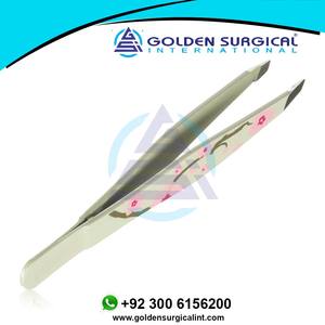 Pince à épiler à pointe inclinée en acier inoxydable, prix bas, collection de designers, logo et design personnalisés, antistatique - Product Image 6