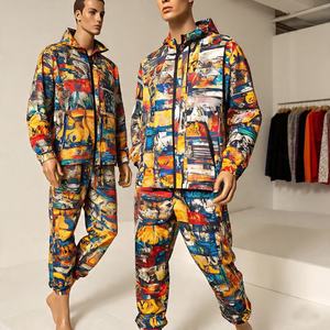 Ensemble de survêtement de haute qualité costume coupe-vent personnalisé ensemble deux pièces veste zippée survêtement nylon respirant survêtement hommes - Product Image 3