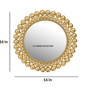 Espejo de pared con acabado dorado de forma redonda de Metal de aluminio de estilo nórdico, superventas, la más alta calidad, hecho a mano - Product Image 1