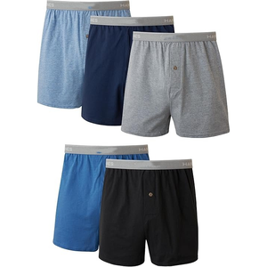 Paquete de 5 Calzoncillos Boxer de Punto para Hombre, Cintura Media, Colores Surtidos, Buena Calidad, Cintura Expuesta, 55% Algodón, 45% Poliéster, Lavado a Máquina - Product Image 1