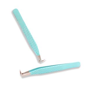 Pinzas de pestañas de marca privada con logotipo personalizado, herramientas de punta de fibra de acero inoxidable para sus propias extensiones de pestañas, marca personalizada - Product Image 2