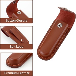 Longue gaine en cuir faite à la main personnalisée pour couteau pliant couteau de poche gaine en cuir - Product Image 2