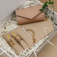 Nouveau voyage de luxe en cuir PU bijoux sacs de rangement organisateur de voyage rouleau pour collier Bracelet boucles d'oreilles anneau avec Logo personnalisé