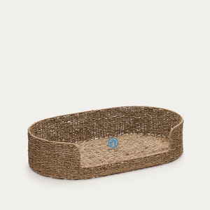 Idéal pour les animaux de compagnie Design créatif Matériau écologique naturel Lit ovale en jonc de mer pour animaux de compagnie avec matelas du Vietnam - Product Image 5