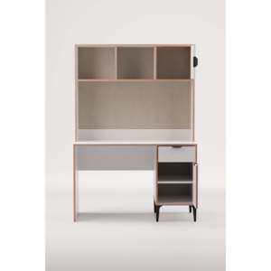 Sarmobi Eco-Friendly Adjustable Wooden Home Office <b>Desk</b> with Integrated Bookshelf Modern <b>Study</b> Table for Students Computer <b>Desk</b> - Product Image 4