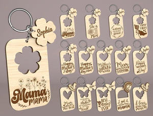 Llavero de Madera Ecológico Grabado Personalizado de 2x3 Pulgadas, Regalo Promocional para el Día de la Madre - Product Image 2