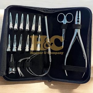 Herramientas Profesionales para el Cabello en Venta, Kit de Herramientas de Acero Inoxidable para Extensiones de Cabello, Tijeras con Logotipo Plateado, Cinta Personalizada con Impresión - Product Image 2