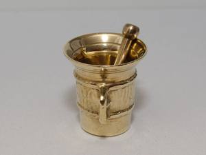 Mortero y Maja de latón Vintage para restaurante en casa, accesorios de cocina, herramientas de hierbas y especias, trituradora de Medicina de granito 2023 - Product Image 4