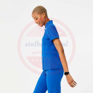 Conjunto de uniforme de enfermería médico de poliéster de algodón de alta calidad \ conjuntos de uniformes de hospital de media manga para mujeres - Product Image 3