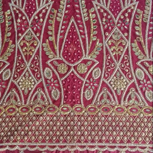 Women's Traditional <b>African</b> Clothing Multi-Color Beaded Silk Gele Asoke Headties and Scarf with Beaded George Wrappers - Product Image 1