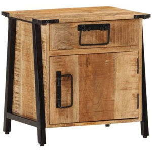 Vintage Industrial <b>Retro</b> Style Bedroom Furniture Nightstand with 1 door and 1 drawer latest wooden and iron furniture - Product Image 1