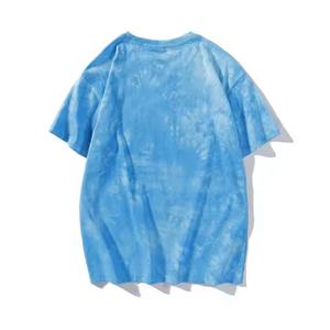 2025 Fábrica al por mayor Hombres Casual Hip Hop 100% Camiseta de algodón Último diseño Cortar y coser Tie Dye Camiseta - Product Image 4