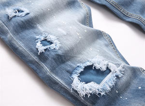 ชุดวอร์มกันลมสำหรับผู้ชายเสื้อผ้าฝ้าย100% สีน้ำเงินลายดอกไม้ประดับด้วยหินลายเสือดาว - Product Image 5