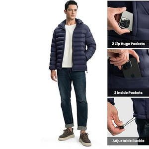Chaqueta Acolchada Ligera y Cálida para Hombre, Estilo Vintage, Capucha Desmontable, Tejido Resistente al Agua, Bolsillos, Logotipo Personalizado OEM de Fábrica, 100% Algodón - Product Image 3