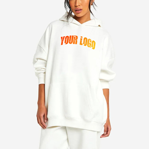 À la mode femmes sweat à capuche surdimensionné pull décontracté hiver Streetwear coton polaire coupe ample chaud confortable goutte épaule confortable - Product Image 5