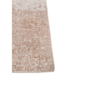 Alfombra Kavi Ivory de Lana y Seda de Bambú Anudada a Mano, Colección Afterglow, Abstracta, 10 mm, Rectangular, Hecha a Mano, para el Hogar, Pasillo, Eskm-01 - Product Image 4