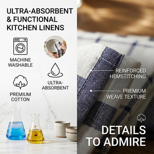 Asciugamani <span class=keywords><strong>da</strong></span> <span class=keywords><strong>Cucina</strong></span> in Cotone o Lino con Logo Ricamato Personalizzato, Produzione OEM con MOQ Basso per Regali Aziendali - Product Image 5