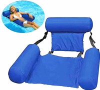 Hamac d'eau gonflable extérieur avec accoudoirs pour appuie-tête Housse en tissu durable à 3 tubes au bord de la piscine parfaite Relaxation Beach Fun