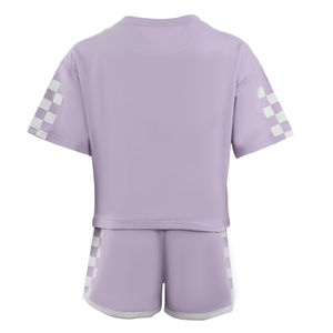 Léger été enfants survêtement à capuche à manches courtes pantalon ensemble respirant solide motif grande taille imprimé conception pour les enfants - Product Image 2